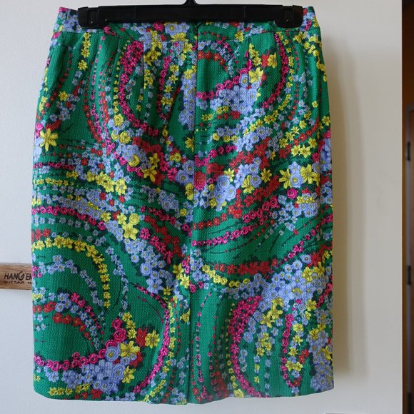 Talbots Green Multicolor Floral Print Pencil Skirt 2P 2 Petite - Picture 13 of 16